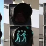 Casais homossexuais estampam semáforos em Viena